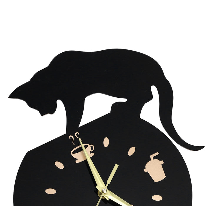 Horloge Murale Chat Design Cuisine Tasse Muette : Une Note de Charme Félin dans votre Espace Culinaire