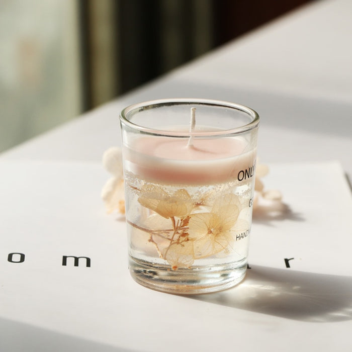 Bougie Gel Parfumée Ivoire et Rose Fleur Séchée - Créez une ambiance romantique et parfumée