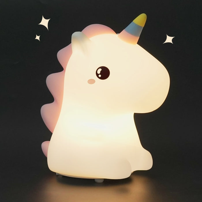 Veilleuse Licorne Bébé USB LED 6 Couleurs 18x11 cm | Une Douce Lueur pour le Sommeil de Votre Enfant !