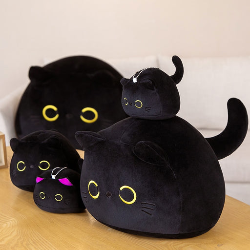 1pc Chat Noir En Peluche 16 '' Oreiller Chat Noir Poupée En - Temu Canada