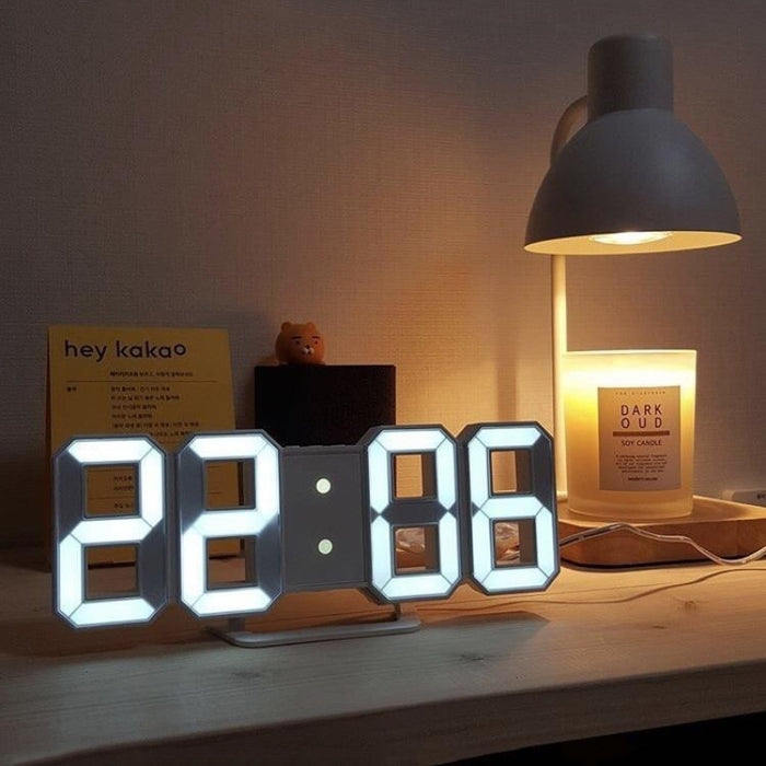 Horloge numérique LED multifonction USB, réveil électronique enfichable, Mode nuit, horloge murale lumineuse réglable, décoration de la maison