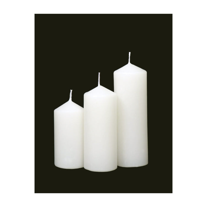 Lot de 3 Bougies Cylindriques Blanches - Créez une Atmosphère Pure et Polyvalente