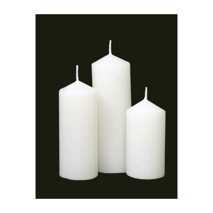 Lot de 3 Bougies Cylindriques Blanches - Créez une Atmosphère Pure et Polyvalente